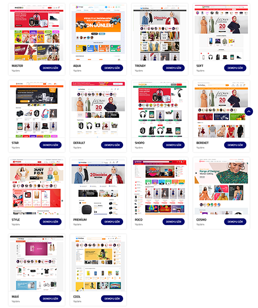 14 Temalı E-Ticaret Yazılımı